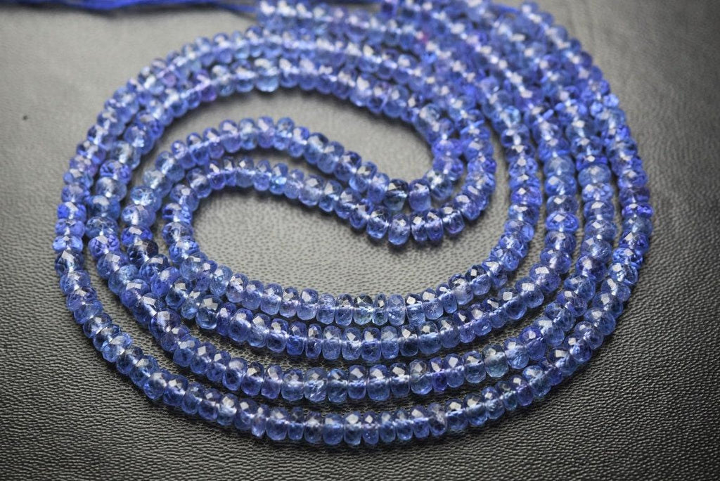 Tanzanite Faceted Rondelle Gemstone Beads - Jalvi & Co.