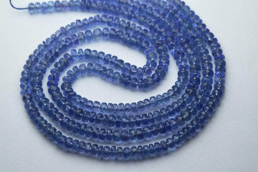 Tanzanite Faceted Rondelle Gemstone Beads - Jalvi & Co.