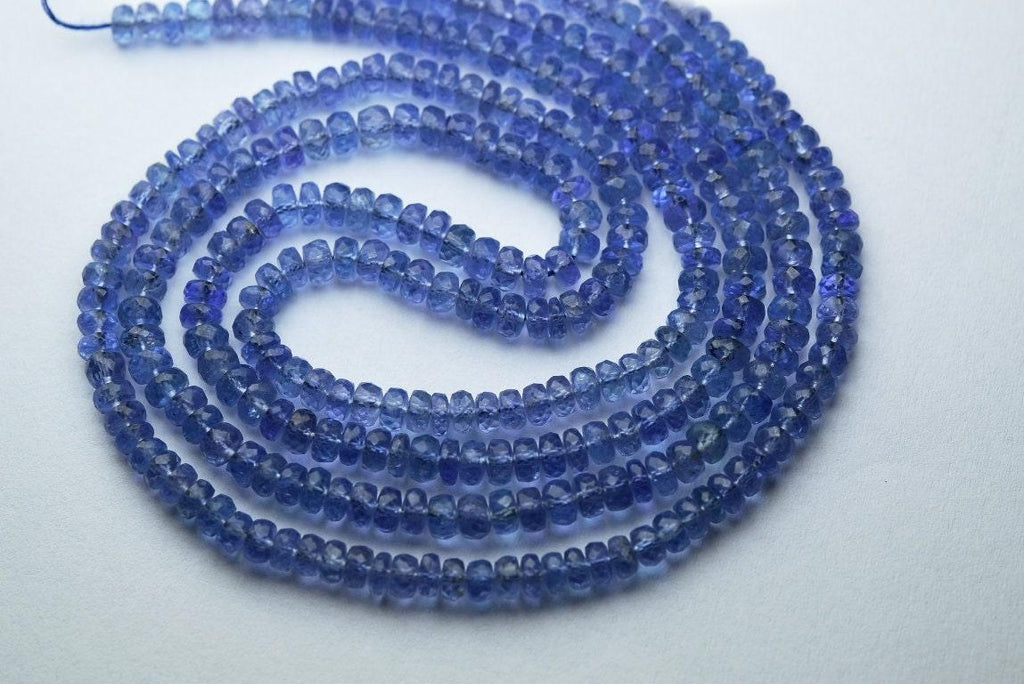 Tanzanite Faceted Rondelle Gemstone Beads - Jalvi & Co.