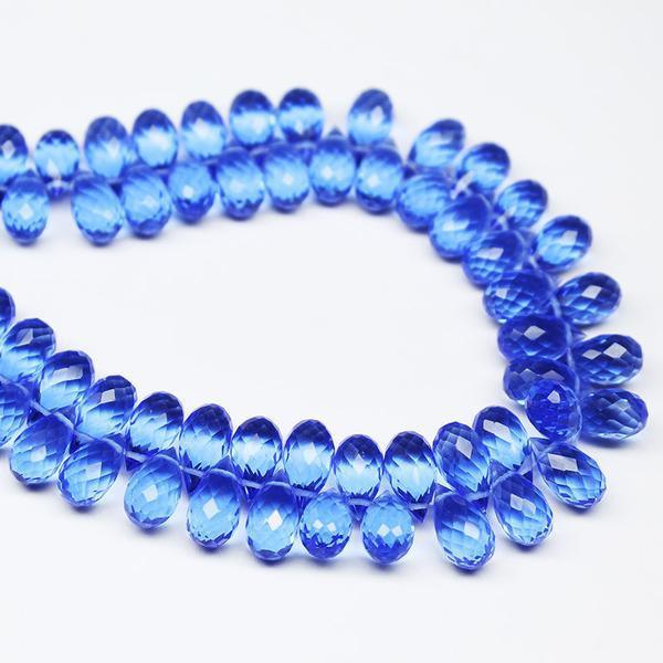 Tanzanite Quartz Faceted Tear Drop Briolette Beads, 10 beads, 10x5mm - Jalvi & Co.