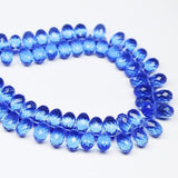 Tanzanite Quartz Faceted Tear Drop Briolette Beads, 10 beads, 10x5mm