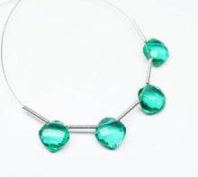 Load image into Gallery viewer, Teal Green Quartz Faceted Cushion Beads 8mm 10pc - Jalvi &amp; Co.