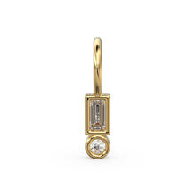 Load image into Gallery viewer, TINY Baguette Diamond Charm Pendant / 18k Solid Gold Round Charm Pendant / Baguette Diamond Pendant / Petite Diamond Charm / Rectangle Shape - Jalvi &amp; Co.