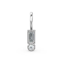 Load image into Gallery viewer, TINY Baguette Diamond Charm Pendant / 18k Solid Gold Round Charm Pendant / Baguette Diamond Pendant / Petite Diamond Charm / Rectangle Shape - Jalvi &amp; Co.