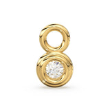 Tiny Petite Round Diamond Bezel Charm 7mm Pendant / 14k 18k Solid Gold Pendant / Diamond Pendant / Solitaire Diamond Charm / Sale