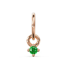 Load image into Gallery viewer, Tiny Round Emerald Solid Gold Charm Pendant / Emeerald 14k Gold Jewelry Finding / Gemstone Charm / May Birthstone Gold Pendant - Jalvi &amp; Co.