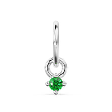 Load image into Gallery viewer, Tiny Round Emerald Solid Gold Charm Pendant / Emeerald 14k Gold Jewelry Finding / Gemstone Charm / May Birthstone Gold Pendant - Jalvi &amp; Co.