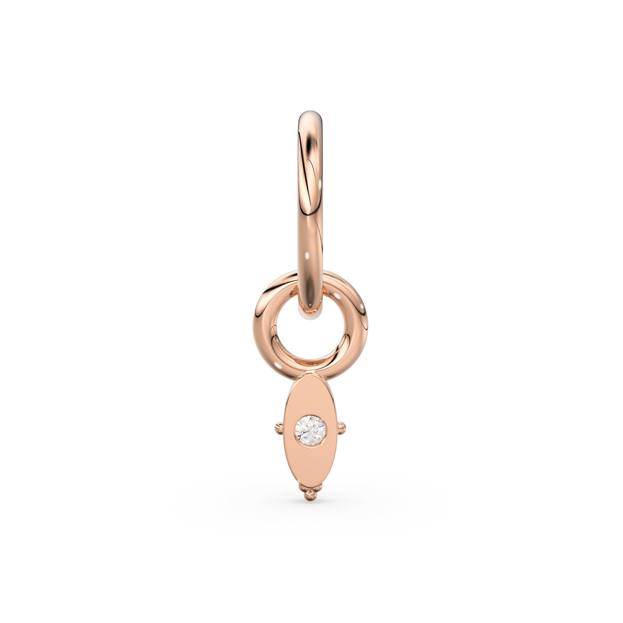 Tiny Single Diamond Round Charm deals Pendant / 14k 18k Solid Gold Pendant / Diamond Charm / Petite Charm / Christmas Sale