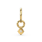 Tiny Single Diamond Pear Charm Pendant / 14k 18k Solid Gold Pendant / Diamond Charm / Petite Charm / Sale