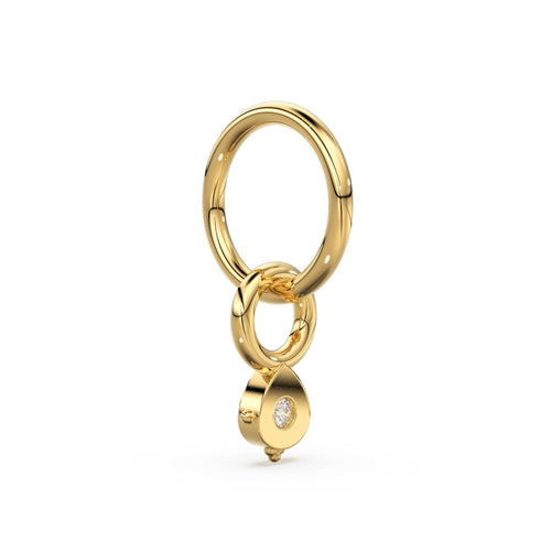 Tiny Single Diamond Pear Charm Pendant / 14k 18k Solid Gold Pendant / Diamond Charm / Petite Charm / Sale - Jalvi & Co.