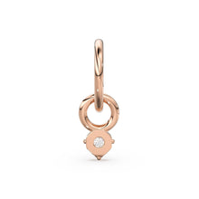 Load image into Gallery viewer, Tiny Single Diamond Square Charm Pendant / 14k 18k Solid Gold Pendant / Diamond Charm / Petite Charm - Jalvi &amp; Co.