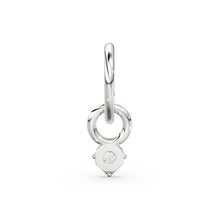 Load image into Gallery viewer, Tiny Single Diamond Square Charm Pendant / 14k 18k Solid Gold Pendant / Diamond Charm / Petite Charm - Jalvi &amp; Co.