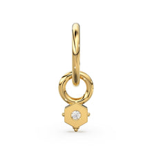 Load image into Gallery viewer, Tiny Single Diamond Square Charm Pendant / 14k 18k Solid Gold Pendant / Diamond Charm / Petite Charm / Sale - Jalvi &amp; Co.