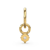 Tiny Single Diamond Square Charm Pendant / 14k 18k Solid Gold Pendant / Diamond Charm / Petite Charm / Sale