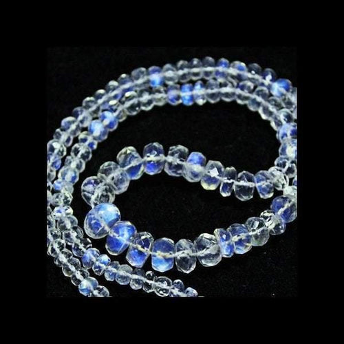 Top Blue Fire Rainbow Moonstone AAA Micro Faceted Rondelle Beads 8