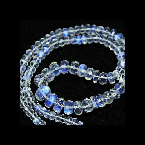 Top Blue Fire Rainbow Moonstone AAA Micro Faceted Rondelle Beads 8