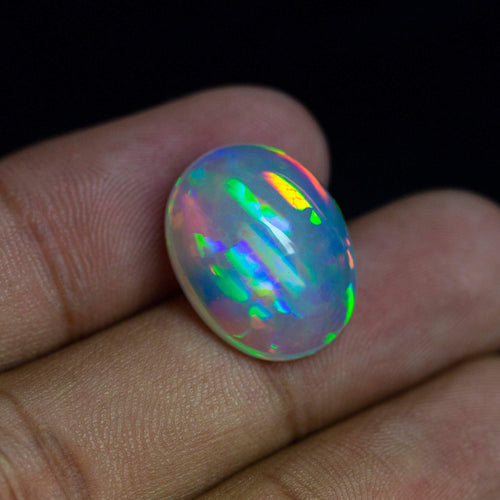 Top Quality AAA Grade Natural Welo Ethiopian Fire Opal Smooth Oval Honey Comb Texture Cabochon 12.90ct 18.5x14x9.5mm - Jalvi & Co.
