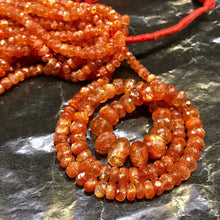 Load image into Gallery viewer, Top Quality Red Fire Sunstone AA Grade Faceted Rondelle Beads 8&quot; 5mm10mm Strand - Jalvi &amp; Co.
