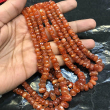 Load image into Gallery viewer, Top Quality Red Fire Sunstone AA Grade Faceted Rondelle Beads 8&quot; 5mm10mm Strand - Jalvi &amp; Co.