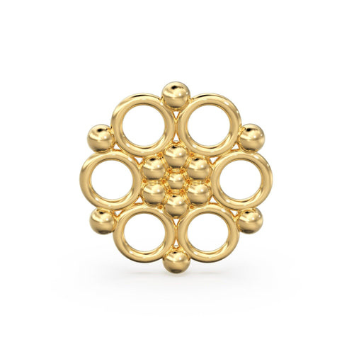 Tribal Style Handmade Solid Gold Bead Spacer Jewelry Making Supplies Finding 13mm - Jalvi & Co.