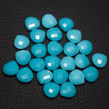 Turquoise Faceted Heart Shape Briolettes, Turquoise Pair, Turquoise 10pc, 12mm