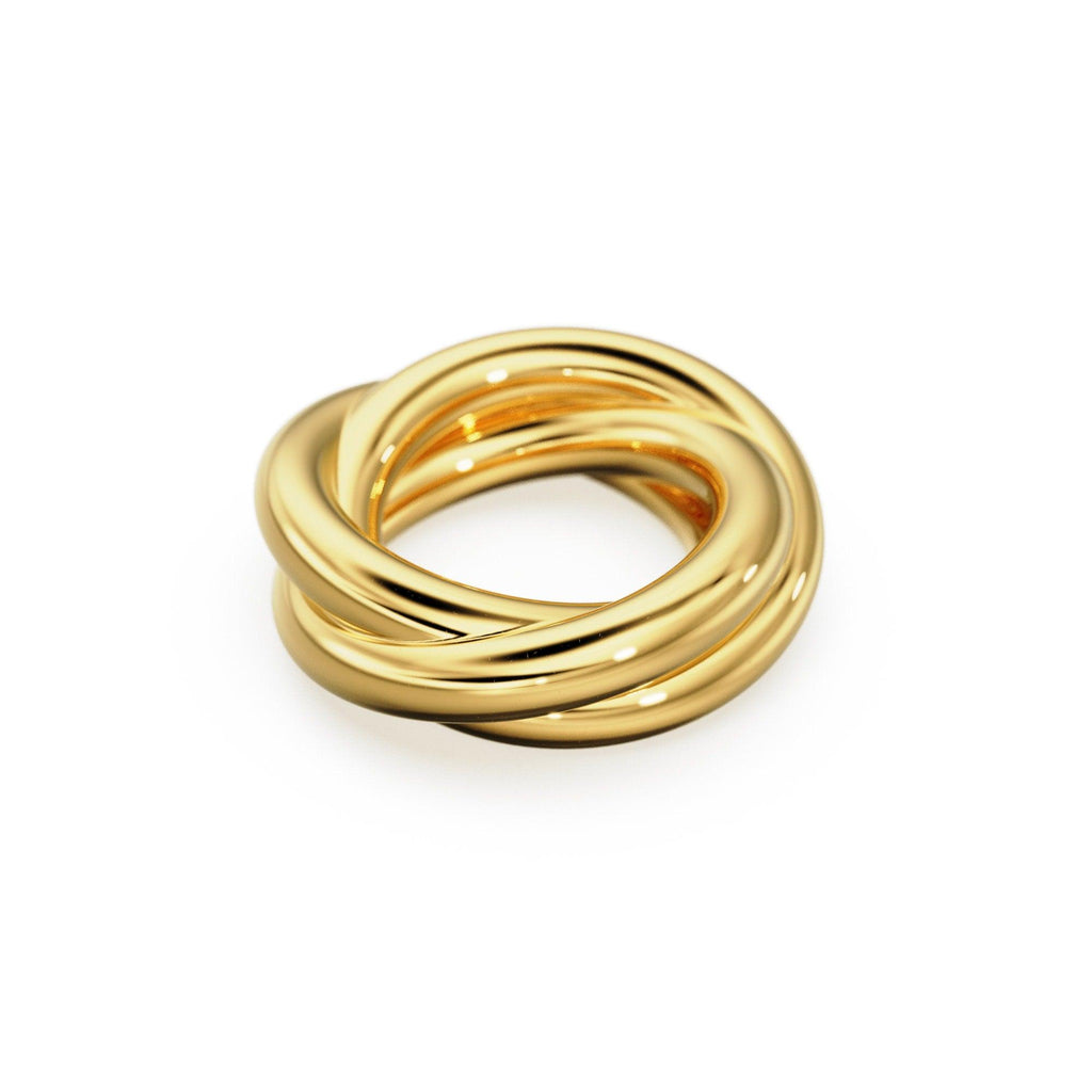 Twisted Circle 14k 18k Solid Gold Jumpring / 10mm Gold Findings / Handmade Interlinked Spacer Beads / Solid Gold Findings - Jalvi & Co.