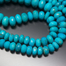 Load image into Gallery viewer, Untreated Arizona Sleeping Beauty Turquoise Rondelle Faceted Beads 18&quot; 5mm 9mm - Jalvi &amp; Co.