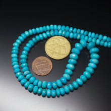 Load image into Gallery viewer, Untreated Arizona Sleeping Beauty Turquoise Rondelle Faceted Beads 18&quot; 5mm 9mm - Jalvi &amp; Co.