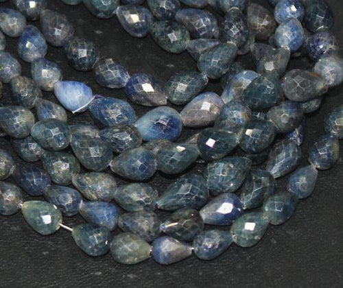 Untreated Blue Sapphire Faceted Briolette Tear Loose Drop Beads 7mm 10mm 8