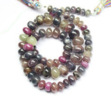 Untreated Multi Sapphire Smooth Rondelle Loose Gemstone Beads Strand 5mm 9mm 16