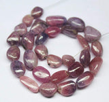 Untreated Pink Sapphire Smooth Oval Tumble Loose Gemstone Beads 7