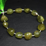 Vessonite Green Garnet Natural Faceted Tumble Loose Beads Strand 8