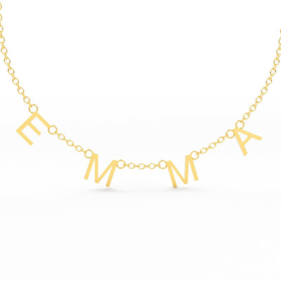 VOTE Necklace / Letter Necklace / Name Initial Necklace / Personalized Name Jewelry / Spaced Letter Necklace / Monogram Necklace / Gift - Jalvi & Co.