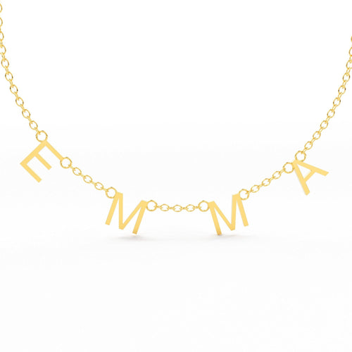 VOTE Necklace / Letter Necklace / Name Initial Necklace / Personalized Name Jewelry / Spaced Letter Necklace / Monogram Necklace / Gift - Jalvi & Co.