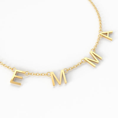VOTE Necklace / Letter Necklace / Name Initial Necklace / Personalized Name Jewelry / Spaced Letter Necklace / Monogram Necklace / Gift - Jalvi & Co.