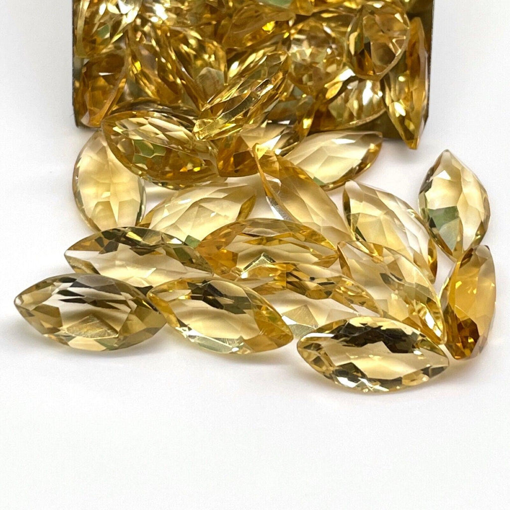 VVS 8 Pcs Natural Citrine 14x7mm Marquise Cut Loose Untreated Gems Wholesale Lot - Jalvi & Co.