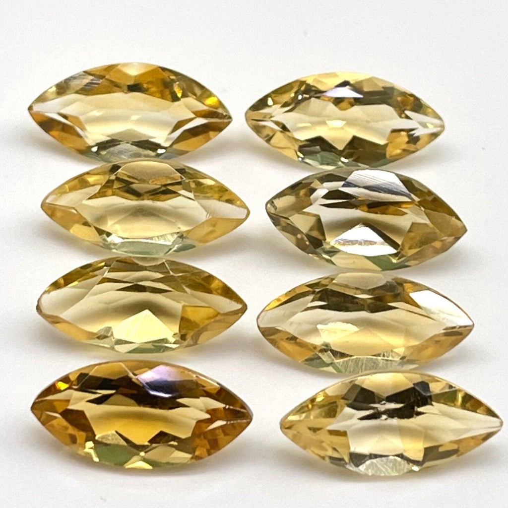 VVS 8 Pcs Natural Citrine 14x7mm Marquise Cut Loose Untreated Gems Wholesale Lot - Jalvi & Co.