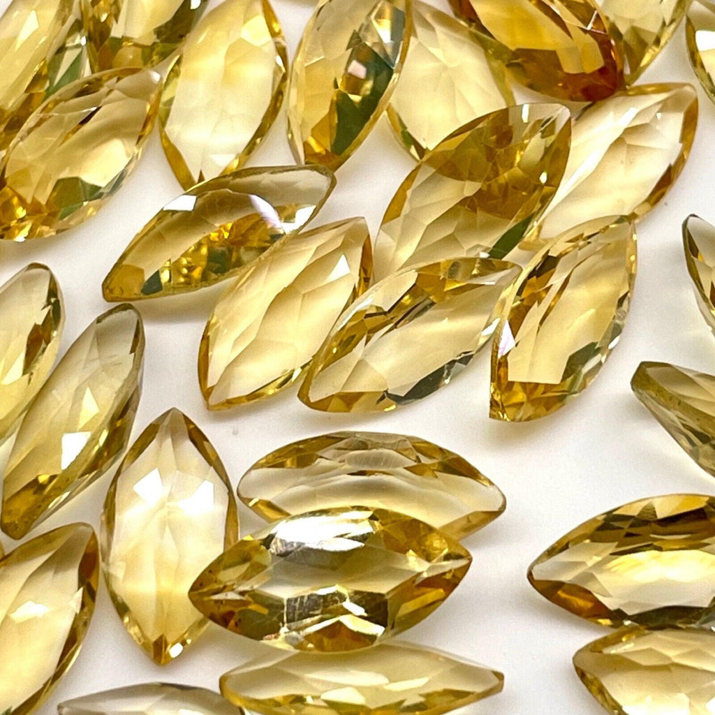 VVS 8 Pcs Natural Citrine 14x7mm Marquise Cut Loose Untreated Gems Wholesale Lot - Jalvi & Co.
