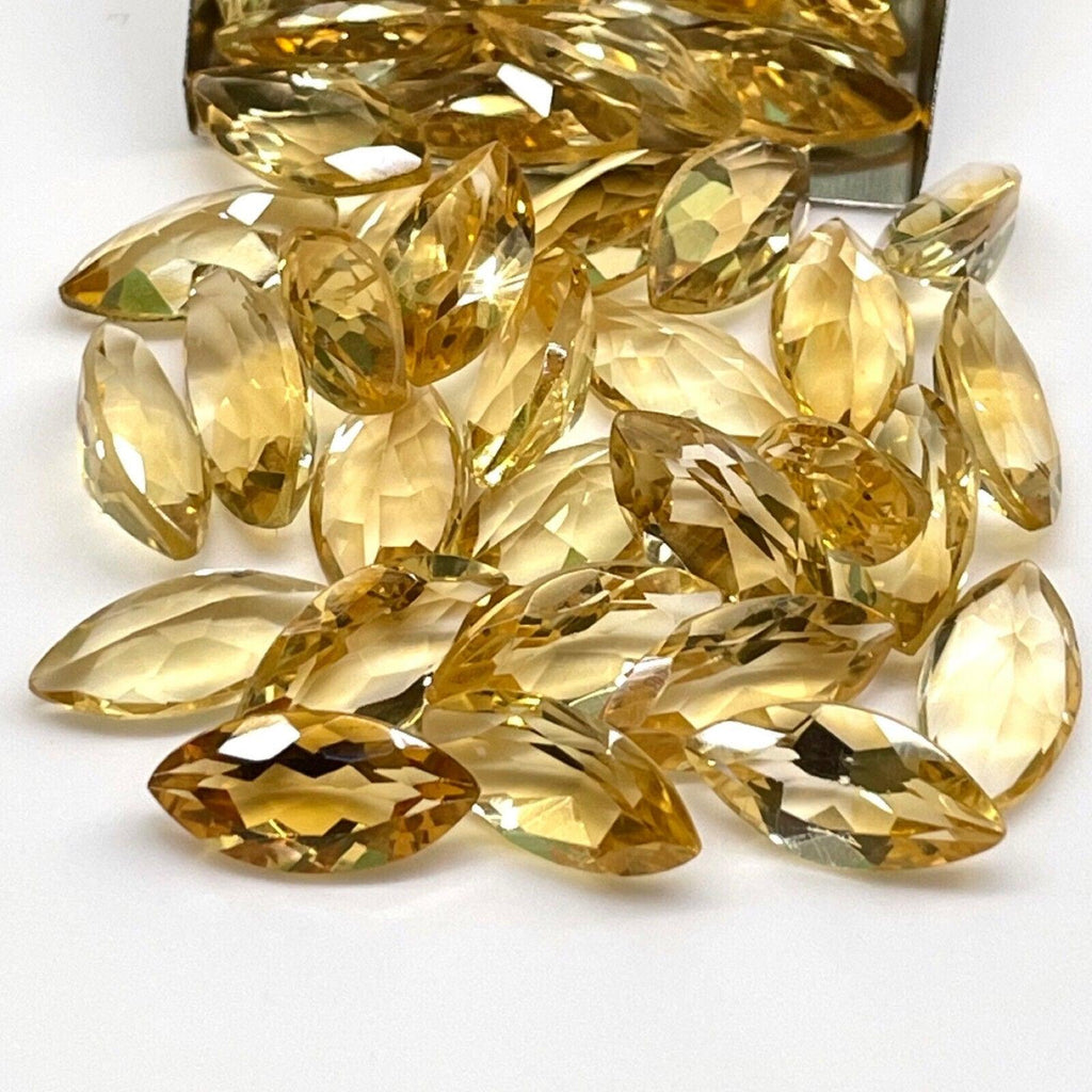 VVS 8 Pcs Natural Citrine 14x7mm Marquise Cut Loose Untreated Gems Wholesale Lot - Jalvi & Co.
