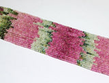Watermelon Multi Tourmaline Faceted Rondelle Loose Gemstone Beads Strand 3mm 14