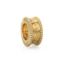 Load image into Gallery viewer, Waves 18k Solid Yellow Gold 7mm Fancy Spacer Finding Hefty Bead 5mm Large Hole - Jalvi &amp; Co.