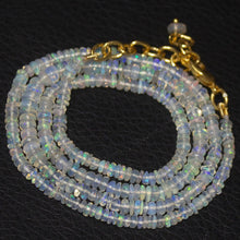Load image into Gallery viewer, Welo Ethiopian Opal Gold Plated Gemstone Rondelle Beads Necklace 20&quot; 3mm 5mm - Jalvi &amp; Co.