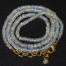 Load image into Gallery viewer, Welo Ethiopian Opal Rondelle Gold Plated Gemstone Beads Necklace 20&quot; - Jalvi &amp; Co.
