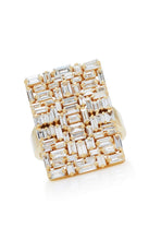 Load image into Gallery viewer, White Baguette Diamonds 18k Solid Yellow Gold Ring - Jalvi &amp; Co.