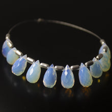Load image into Gallery viewer, White Opalite Quartz Faceted Teardrop Beads 10mm 10pc - Jalvi &amp; Co.