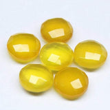 Yellow Honey Chalcedony Faceted Round Coin Loose Gemstone Matching Pair 8pc 10mm