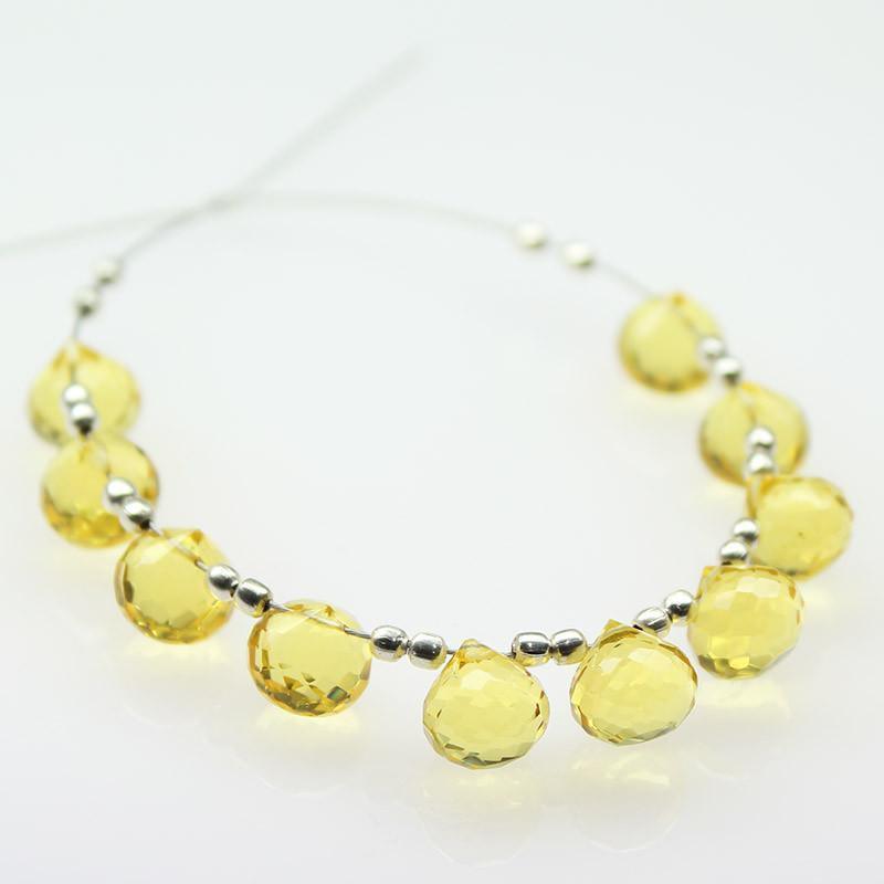 Yellow Lemon Quartz Faceted Onion Beads 8mm 10pc - Jalvi & Co.