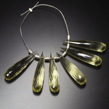 Load image into Gallery viewer, Yellow Lemon Quartz Faceted Tear Drop Beads 30x7mm 6pc - Jalvi &amp; Co.