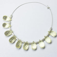 Load image into Gallery viewer, Yellow Lemon Quartz Faceted Teardrop Beads 10mm 5mm 10pc - Jalvi &amp; Co.