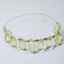 Load image into Gallery viewer, Yellow Lemon Quartz Faceted Teardrop Beads 10mm 5mm 10pc - Jalvi &amp; Co.